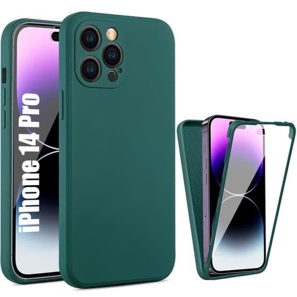 Coque - E.F.CONNECTION - för iPhone 14 Pro - Hel skydd - Stötsäker - Repöms Resistant Nattgrönt