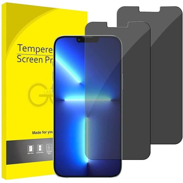 Anti-Spy Skärmskydd i härdat glas för iPhone 13 Pro Max - E.F.CONNECTION - Paket med 3 Svart