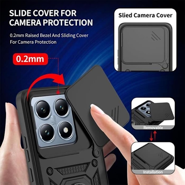 Coque - Xiaomi - 14T - Stødabsorberende - Kamerabeskyttelse - 2 Hærdet Glas - Sort Svart