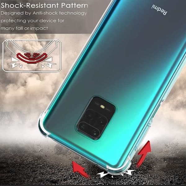 Skyddsfodral - E.F.CONNECTION - Redmi Note 9S - Flexibelt - Transparent - Stötabsorberande Transparent
