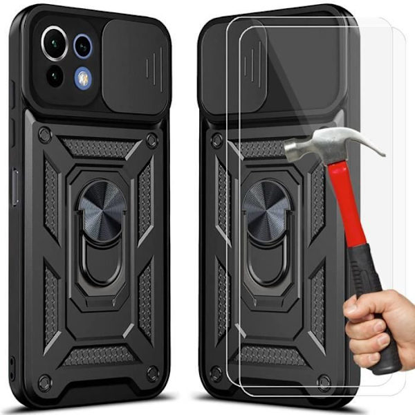 Beskyttelsesetui til Xiaomi 11 Lite 5G NE - E.F.CONNECTION - Sort - Hård - Rigid Army Style Svart