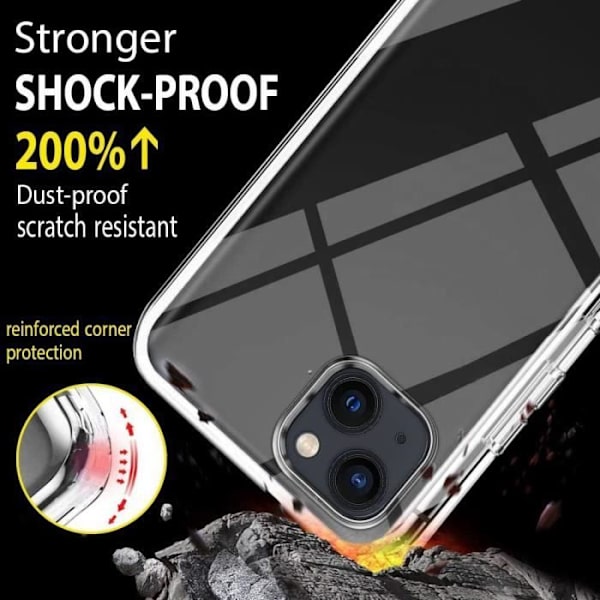 Fodral till iPhone 15 Plus - 360 Stötsäkert Transparent Hel skal