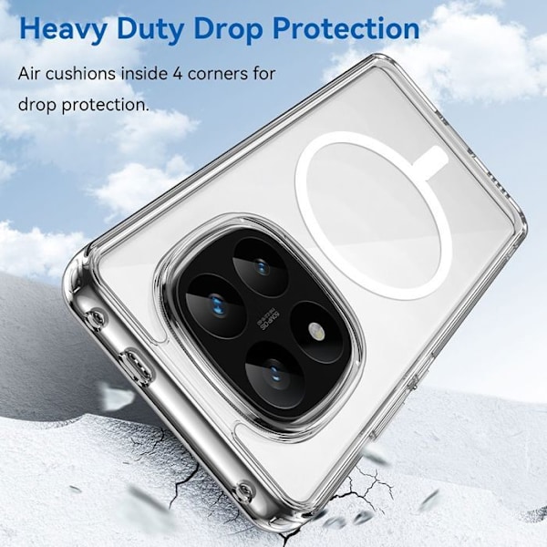 Coque för Xiaomi Redmi Note 14 Pro Plus 5G - med Magnetcirkel - E.F.Connection® Transparent