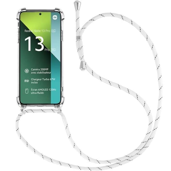 Coque - E.F.CONNECTION - för Xiaomi Redmi Note 13 Pro 5G - Flexibel - Stötresistent - Vit Snodd Vit