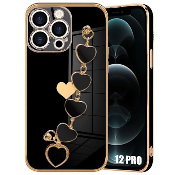 Coque - E.F.CONNECTION - för iPhone 12 Pro - Stötresistent - Repellerande - Elegant Svart
