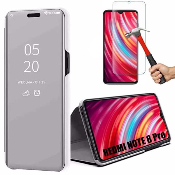 Fodral för Redmi Note 8Pro (6,53") spegeleffekt anti-chock fönster Tanslucent Solid Purple lila