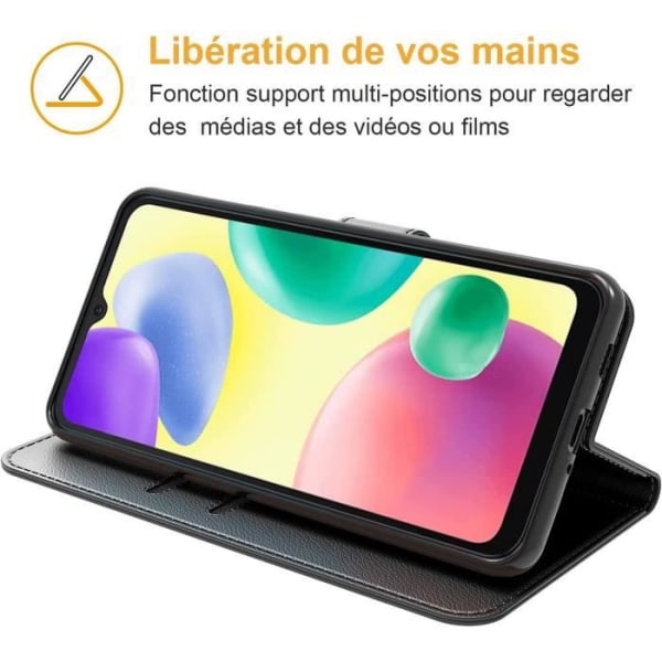 Etui til Redmi 10A Sort 360 graders beskyttelse mod ridser