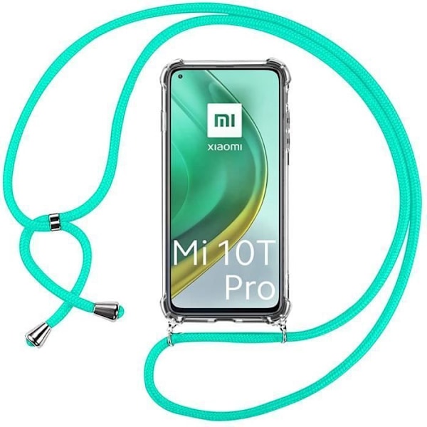 Skyddsfodral - E.F.CONNECTION - Xiaomi Mi 10T Pro - Flexibelt - Transparent-Grön - Anti-fingeravtryck Transparent-Grön