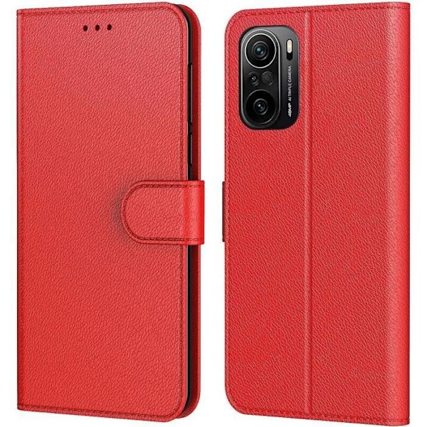 Etui til Xiaomi 11I 5G (6,67") rødt lædereffekt Anti-Shock Anti-ridse 360 graders beskyttelse Röd