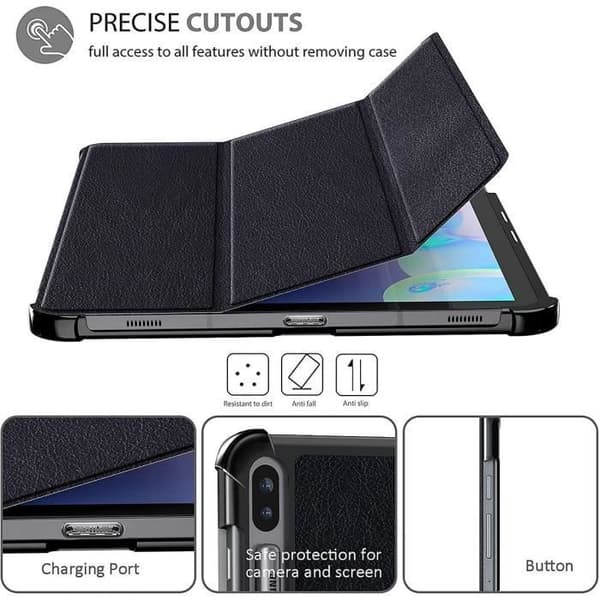 Coque Tablett - E.F.CONNECTION - för Samsung TAB S6 - Svart - Optimal skydd - Dubbel vinkelsupport Svart