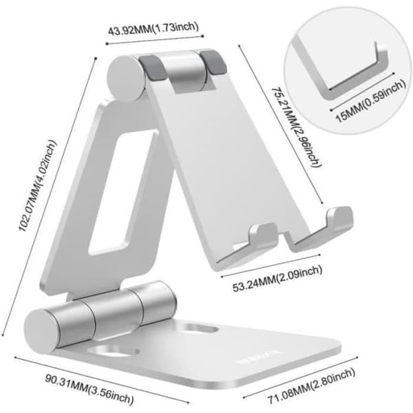 Telefonstöd - WF - WF15052 - Aluminium - Justerbart - Skrivbord