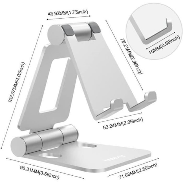 WF15052-skrivbordstelefonhållare, bärbar bordstelefonhållare, universell justerbar bordstelefonhållare i aluminium, Ar