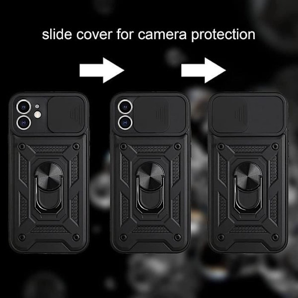 Fodral för Redmi Note 8 Pro (6,53") Svart Stötsäker Tjock Army Style Hard Edge Förstärkt styvt Svart