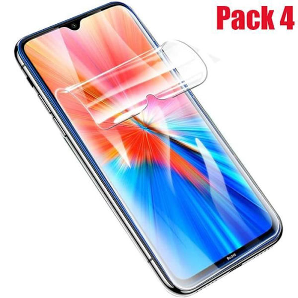Mjuk film för Redmi Note 8T - E.F.CONNECTION - Paket med 4 - Transparent - Reptålig - Skydd Transparent