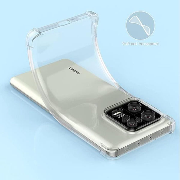 Transparent fodral för Xiaomi 13 Pro Stötsäker + 2 härdade glasögonskydd