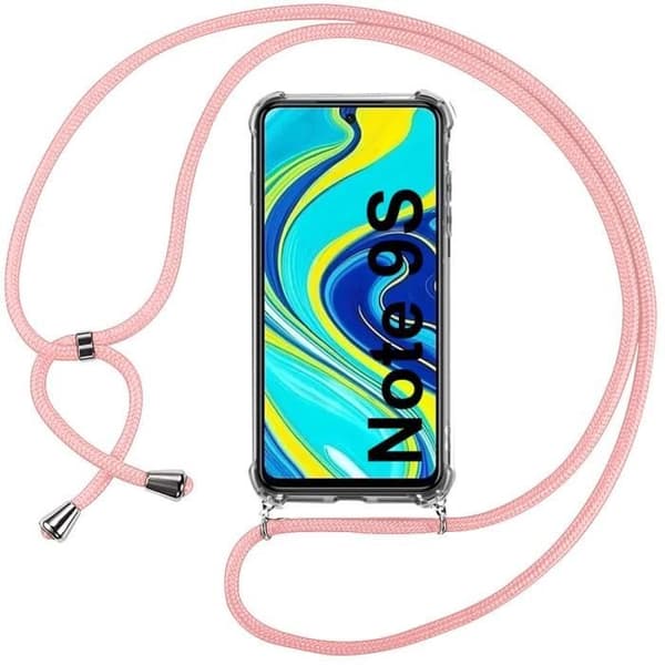 Skyddsskal - E.F.CONNECTION - Redmi Note 9S - Flexibelt - Transparent-Rosa - Ergonomiskt Transparent-rosa