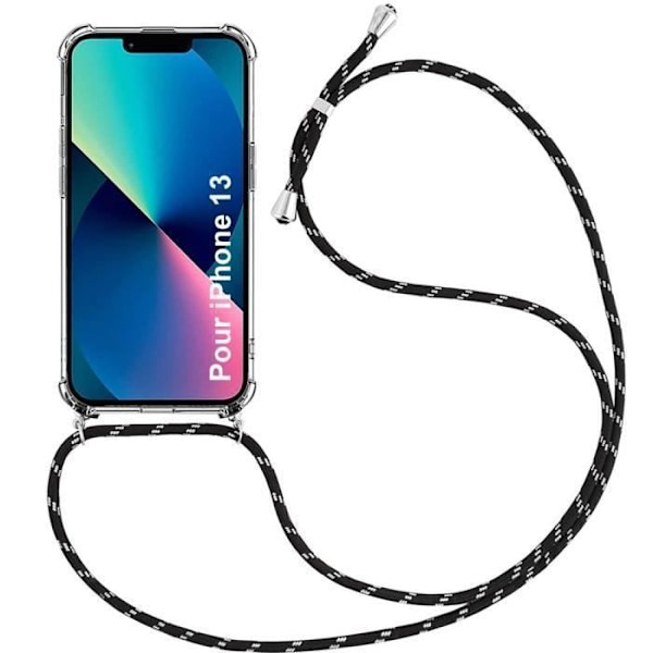 Beskyttelsesskal - E.F.CONNECTION - iPhone 13 - Fleksibel - Stødabsorberende - Transparent-Sort Transparent-svart