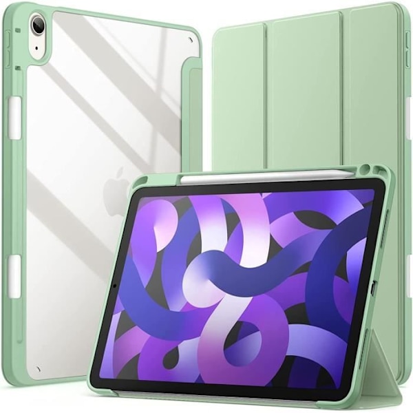 Coque til iPad Air 5-4 (10,9 Tommer 2022-2020 5. - 4. Generation) med Pencil-holder, Tynd Transparent Bagcover Støtte A[1837]