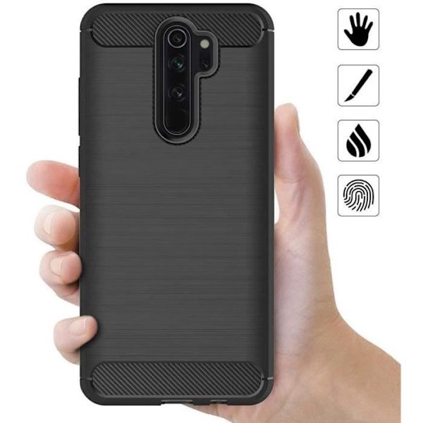 Fodral för Redmi Note 8Pro (6,53 tum) härdat glas ingår Klassiskt mönster Stål Funktioner Förstärkt skydd Svart Tpu-design Svart