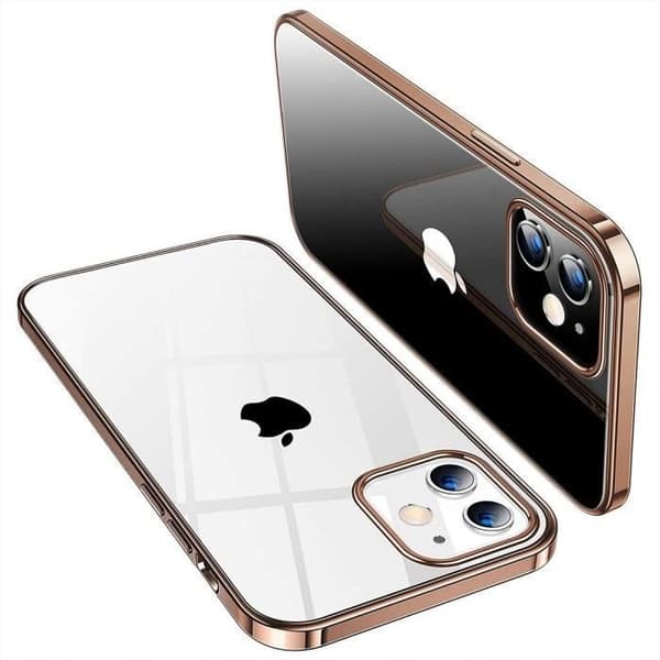 Coque - E.F.Connection - för iPhone 13 Pro Max - Guld - 2 Härdade Glas - Mjuk gyllene