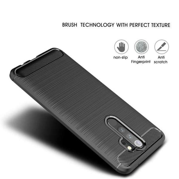 Fodral - Xiaomi - Redmi Note 8 Pro - Mjuk - Stötsäker - Ljus - Svart Svart