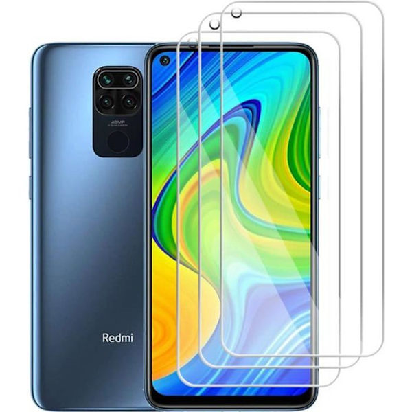 [3 Pack] Härdat Glas Xiaomi Redmi Note 9, Skyddsfilm i Härdat Glas [Ultra Resistenta Hårdhet 9H] för Xiaomi Redmi Note 9