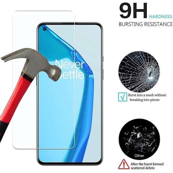 Skyddande film - E.F.CONNECTION - för One Plus 9 - Paket med 4 - Härdat glas - Hög hållbarhet Transparent
