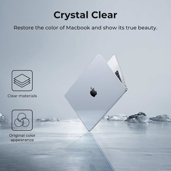 Coque kompatibel med MacBook Pro 14 Tommer 2021-2024 M4 M3 M2 M1 Pro Max, A3112 A3185 A3401 A2918 A2992 A2779 A2442 med Touch ID Färg: Klar Kristall