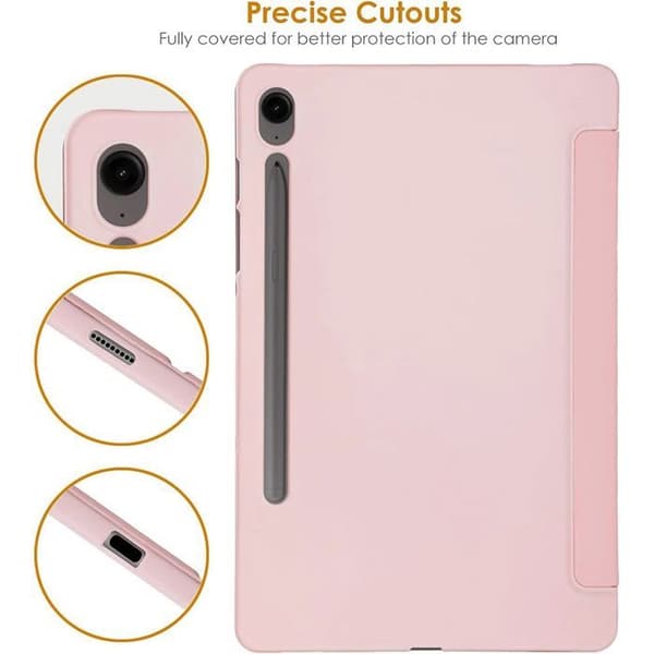 Fodral för Samsung Galaxy Tab S9 FE/S10 FE/S10 Lite - Rosa - Repellerande skydd - Fällbart stativ - Väcka/sova Ros