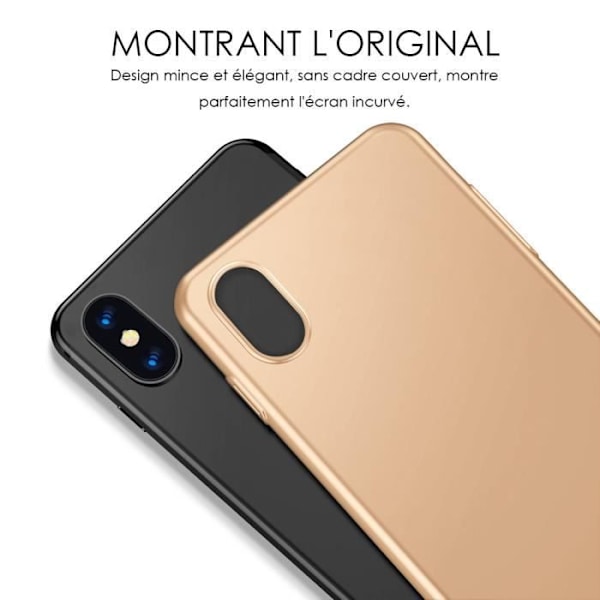 Coque iPhone X - Stødabsorberende - TPU Silikone - Ultra Tynd - Mat Finish - Guld gyllene