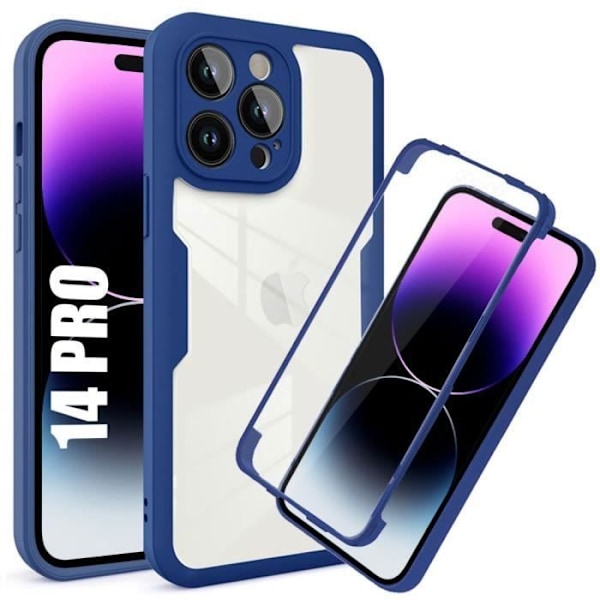 Skyddsfodral för iPhone 14 Pro - E.F.CONNECTION - Halvstyv - Blå - Komplett 360° Blå