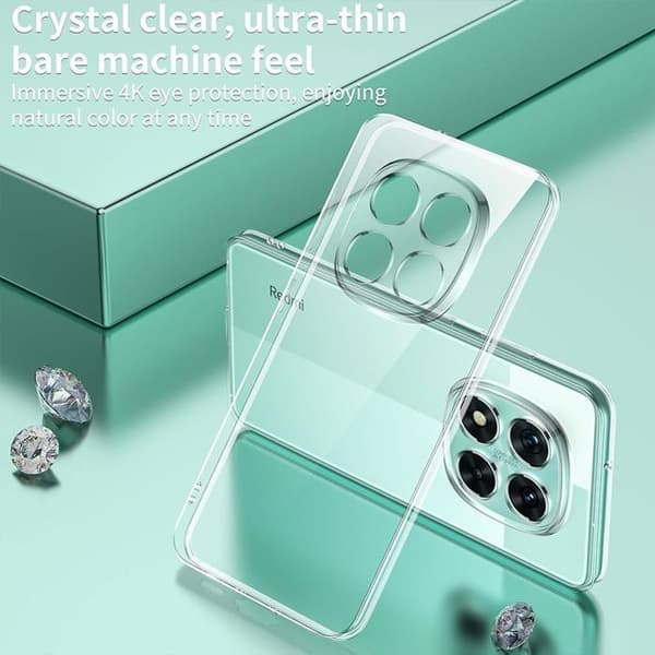 Fodral för Xiaomi Redmi Note 15 Pro 5G - Transparent Antisklid Silikon Mjuk Rep防止 Transparent