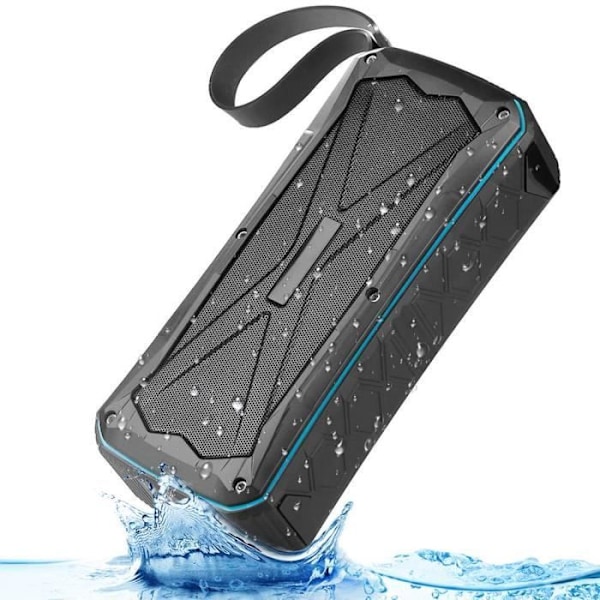 Bluetooth-högtalare - E.F.ANSLUTNING - Vattentät modell - 12 timmars batteritid - Externt batteri - Svart Svart