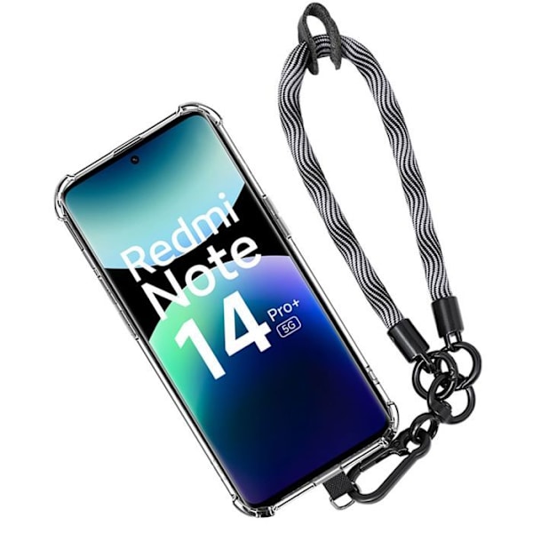 Skydd för Xiaomi Redmi Note 14 Pro+ 5G/Note 14 Pro Plus 5G - med Grå Rem - E.F.Connection Transparent