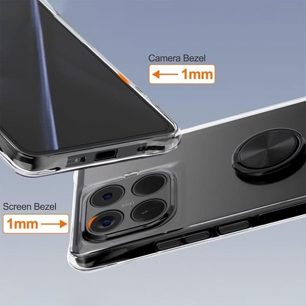 Skyddsfodral för Xiaomi 15T Pro, Transparent Silikon Stötsäker med Silverring Argenté, Transparent