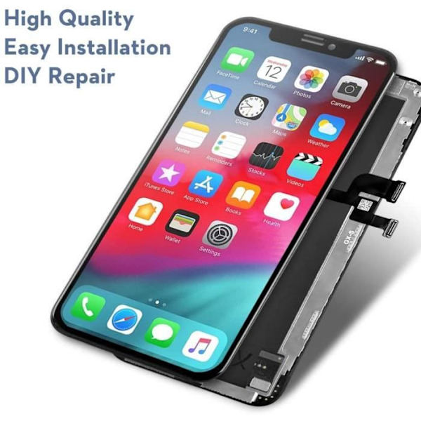 OLED-pekskärm för iPhone XS 5,8 tum svart, pekglas med reparationssats