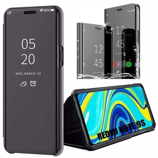 Beskyttelseskappe - E.F.CONNECTION - Til Xiaomi Redmi Note 9S - Spejleffekt - Sort - Forstærket beskyttelse svart