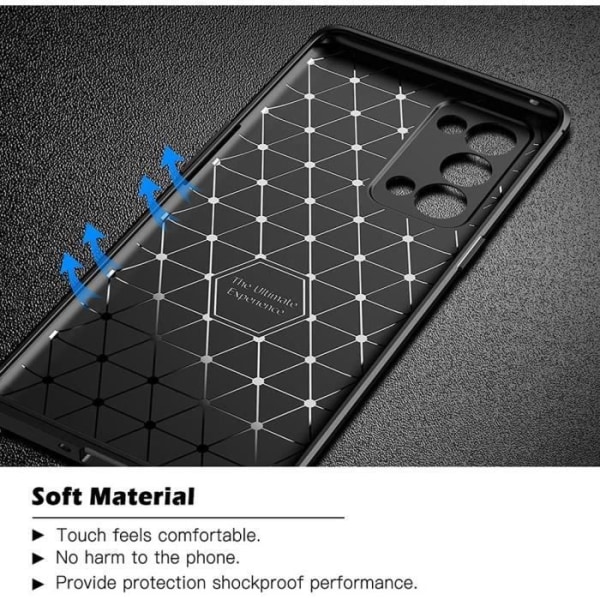 Beskyttelsesskal til OPPO Reno 6 Pro - E.F.CONNECTION - Silikone og TPU - Stålstriber - Sort Svart