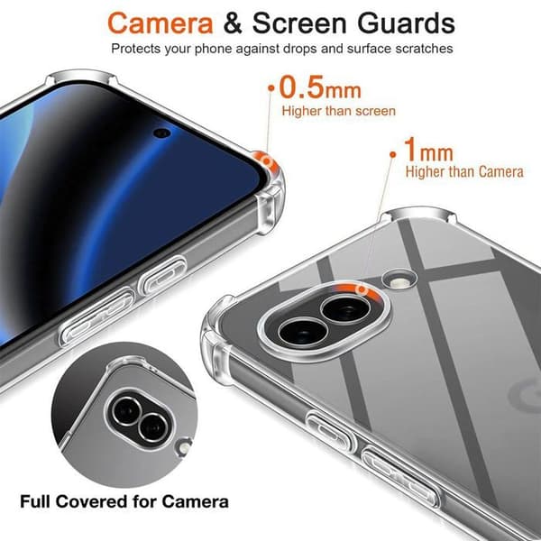 Skyddsfodral för Google Pixel 10a, Stötsäker Silikon med Axelrem Marinblå Mörkblå, Transparent