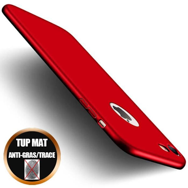 Cover og Skærmbeskyttelse - E.F.CONNECTION - til iPhone 6 6S - hærdet glas - silikone gel - mat rød Röd