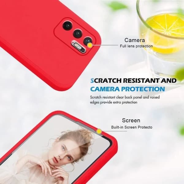 Skyddsfodral - E.F.CONNECTION - Redmi Note 10 Pro - Stötabsorberande - Silikon - 360 Grader Röd