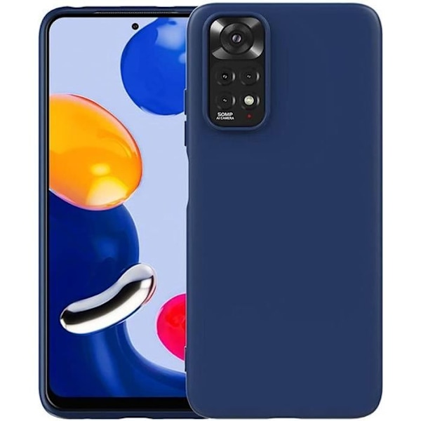 Silikonfodral för Redmi Note 11-Note 11S- Ultratunt mjukt skydd Marinblå marinblå