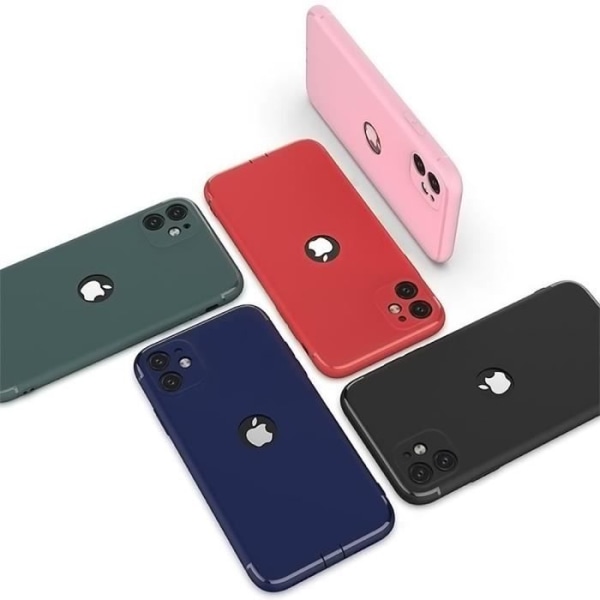 [parti] Etui til iPhone 13 (6.1") stødsikker elegant mat rød + hærdet glasskærm Röd