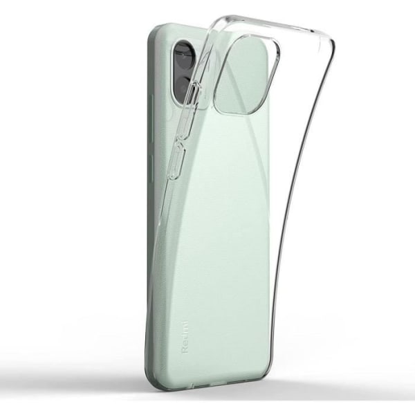 Etui til Xiaomi Redmi A1/A2 + pakke 2 hærdede briller. Gennemsigtigt blødt stødsikkert silikonetui Transparent