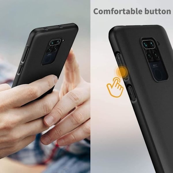 Beskyttelsesetui til Redmi Note 9 (6,53") - E.F.CONNECTION - Sort - Blødt - Matt etui Svart