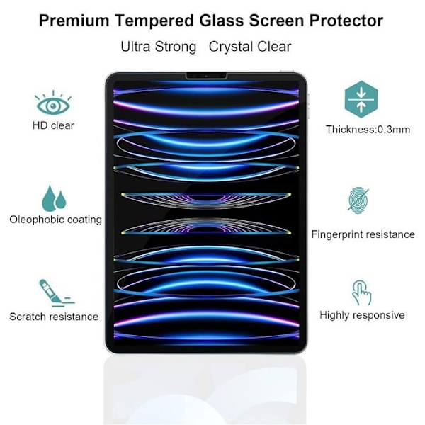 Hærdet Glas til iPad Pro 11 Tommer (2022/2021/2020/2018) - Stødabsorberende Skærmbeskyttelse 9H