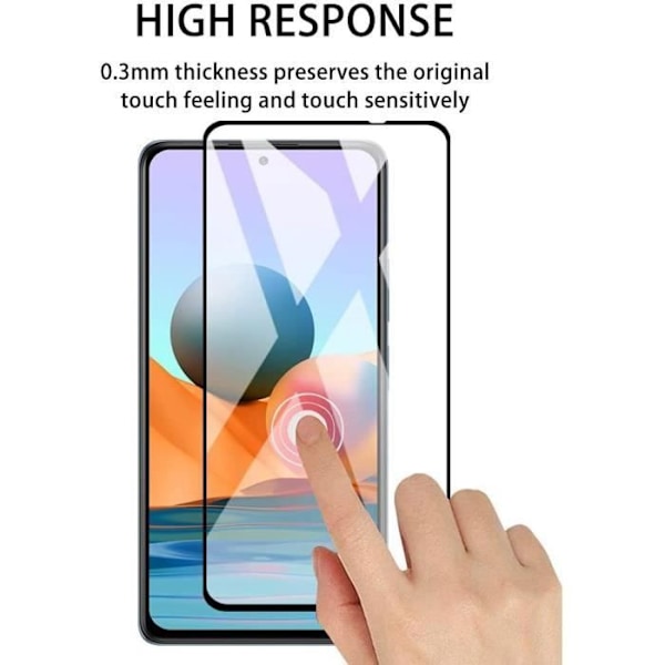 Skärmskydd - E.F.ANSLUTNING - Redmi Note 10 4G - Set om 4 - Härdat glas - Anti-Scratch Svart