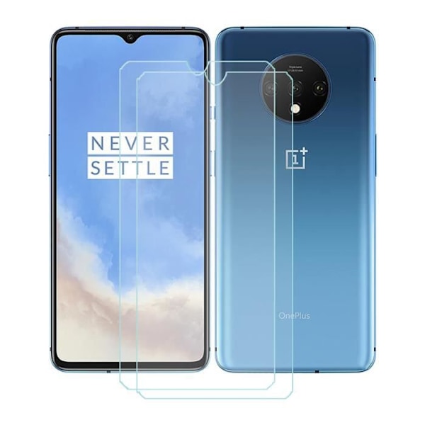 DG 2-pack härdat glas för Oneplus 7T (6,55"), HD-glasskyddsfilm Stötsäker skyddsfilm