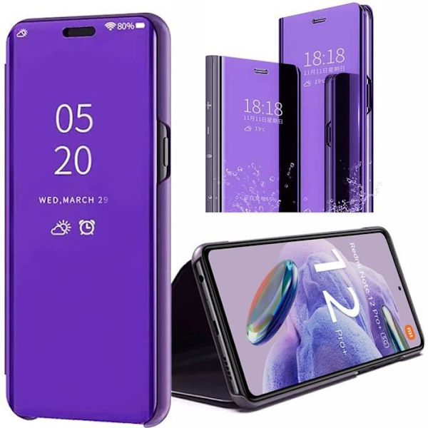 Fodral för Xiaomi Redmi Note 12 Pro+ 5G-Note 12 Pro Plus 5G Skyddande Smart Fodral Clear View Lila