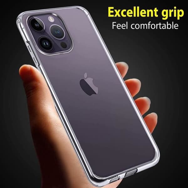 Coque - Transparent - för iPhone 14 Pro - Mjuk Silikon - Skydd 360° - Stötdämpande Transparent